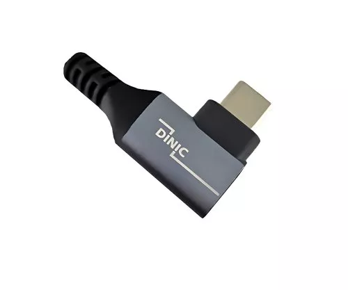 DINIC USB C 4.0 Cable, Straight to 90° Angle, PD 240W, 40Gbps, Aluminum Connector, Nylon Cable, 1m